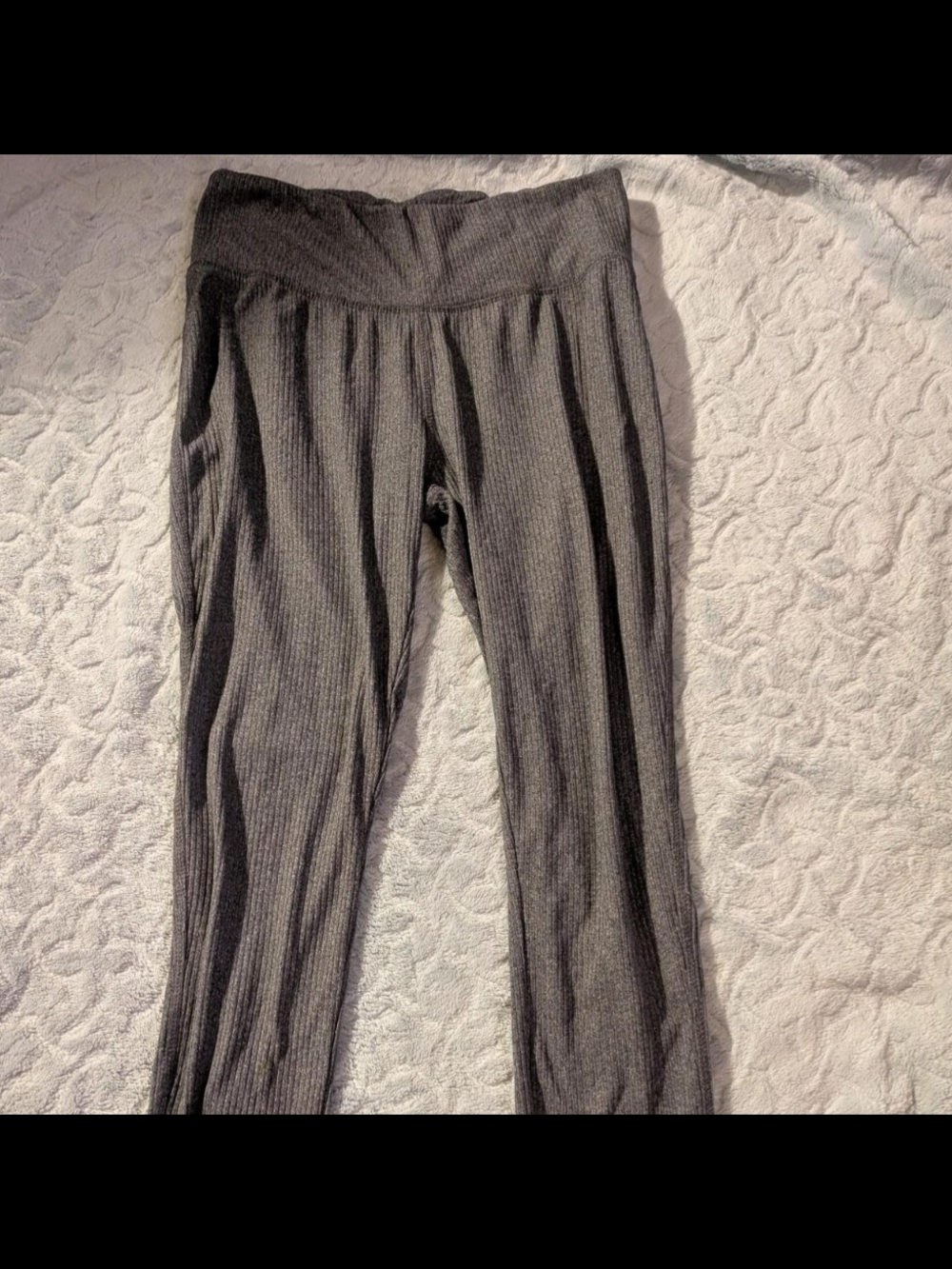 Splash Gray Ribbed Leggings